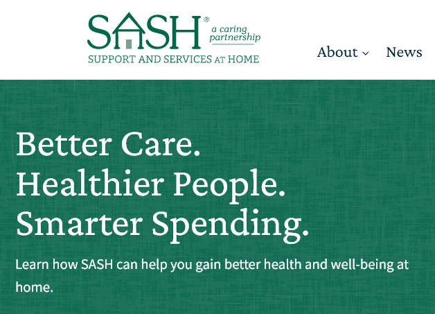 screenshot of SASH home page